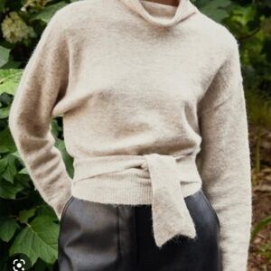 Aritzia Wilfred Lorin Sweater Tie Waist Wool‎ Alpaca Blend Women Size XXS
